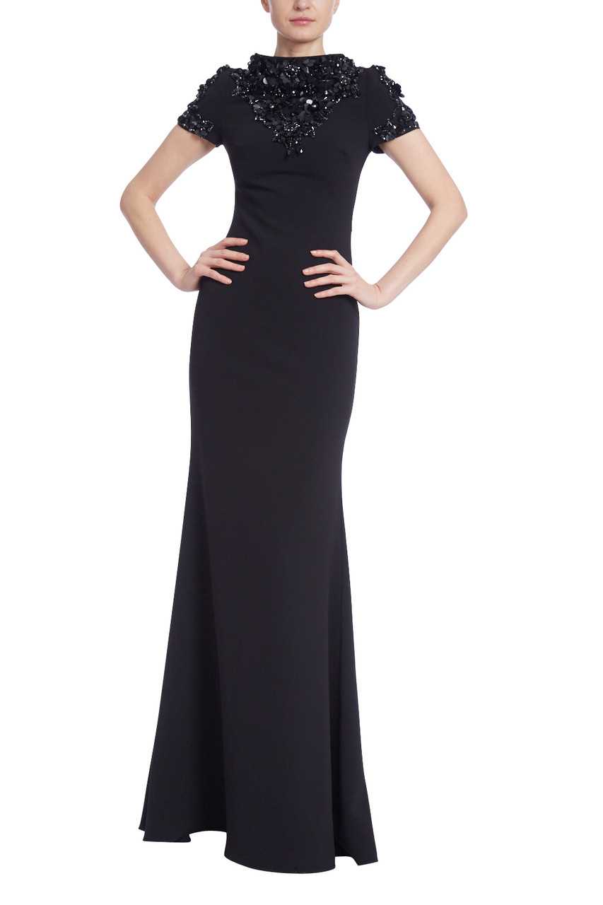 Rounded High Neck In Motion Embellished Gown – Elizabeth Anthony