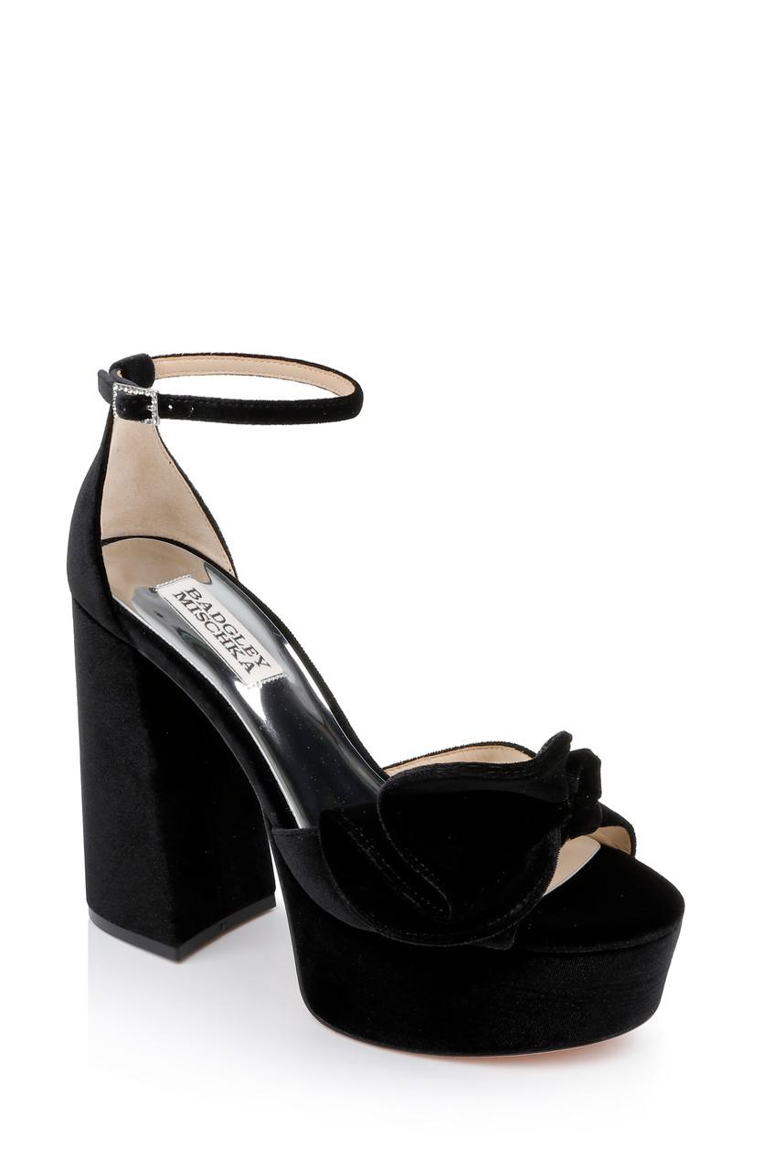 Widow Crushed Velvet Platform Mary Janes - Black in 2023 | Black heels,  Platform mary janes, Chunky heels