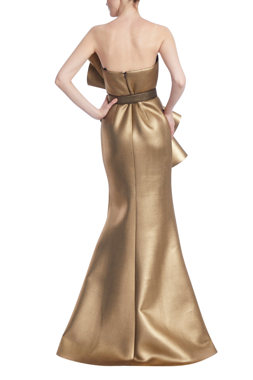 Metallic Gold Draped Long Sleeve Dress - Queerks™ | Long sleeve dress,  Fashion, Dress
