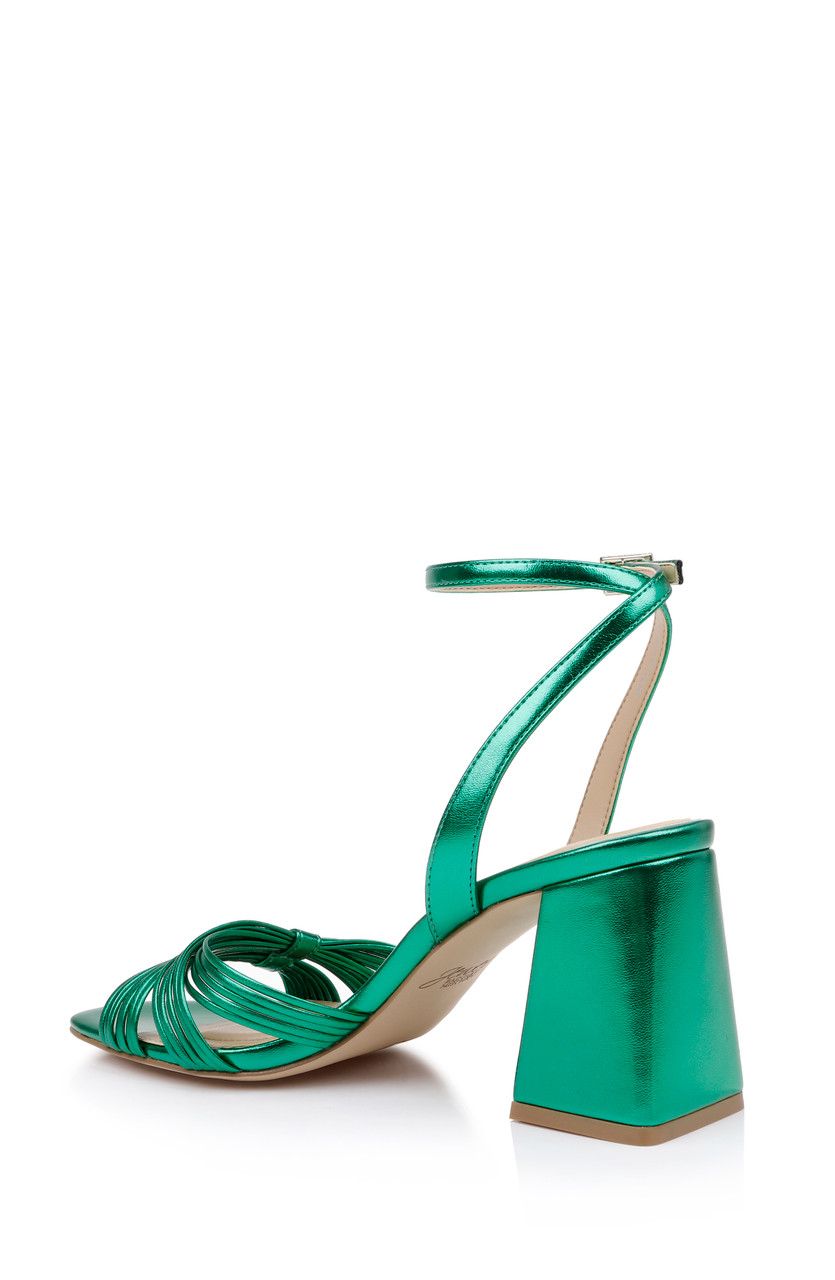 Miss Lola | Vacation Memories Green Block Mid Heels – MISS LOLA