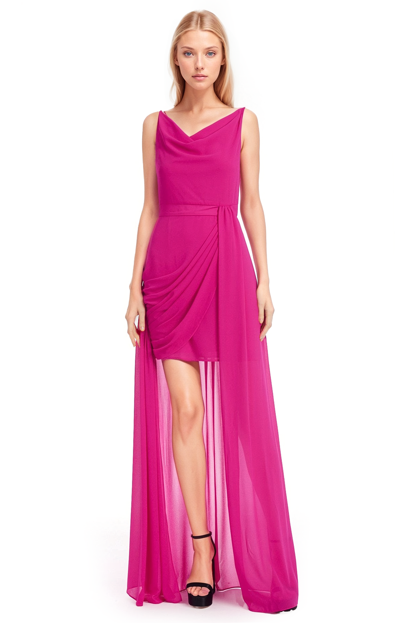 Romantic Deep V-Neck Satin Split Sleeves and Thigh High Slit Dress -  Multi-Colors Available