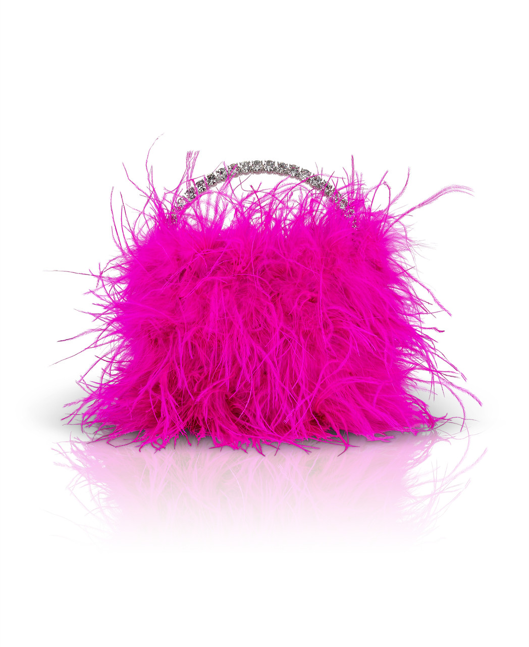 Flora Ostrich Feather Pouch Clutch by Badgley Mishcka