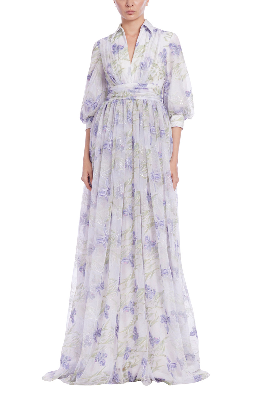 green emerald velvet dress Badgley Mischka Embroidered Midi Dress
