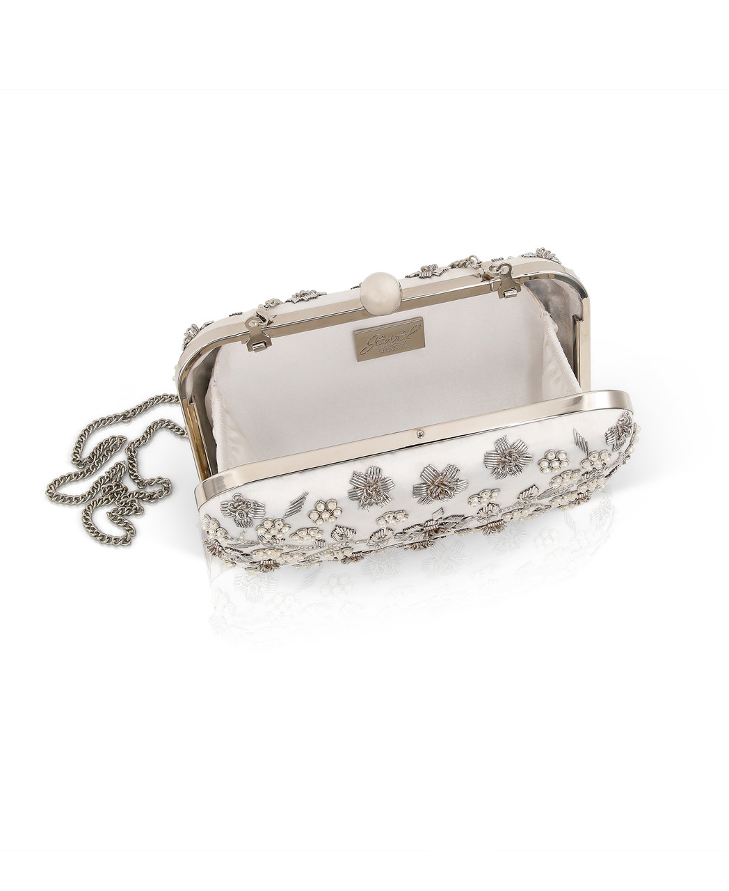 Hope Floral Embroidered Beaded Minaudiere