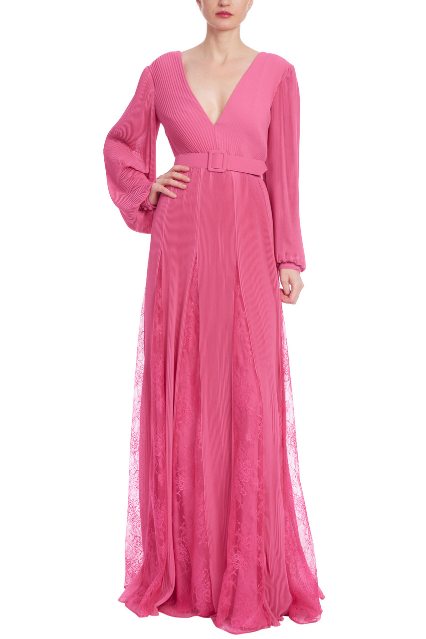 Badgley Mischka☆V字ネックにビーズ装飾エレガントロングドレス Badgley Mischka 2021 Bridal Collection — Epiphany Boutique