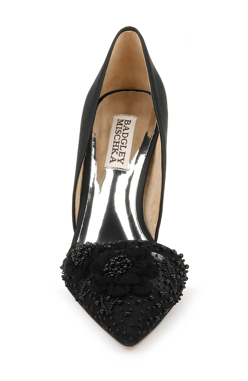 Badgley mischka ophelia beaded floral pointed toe pump Outlet