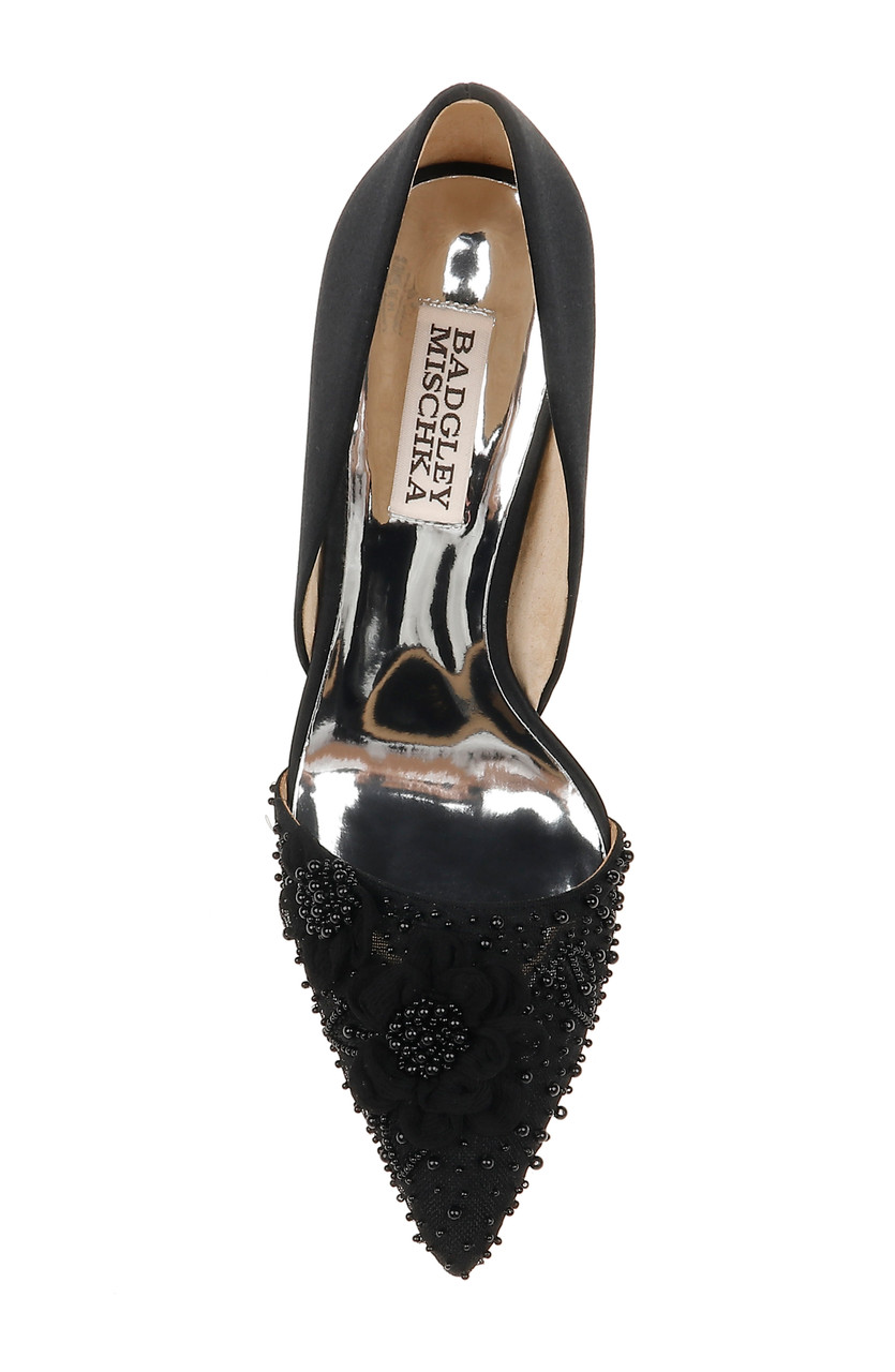 Badgley mischka ophelia beaded floral pointed toe pump Outlet
