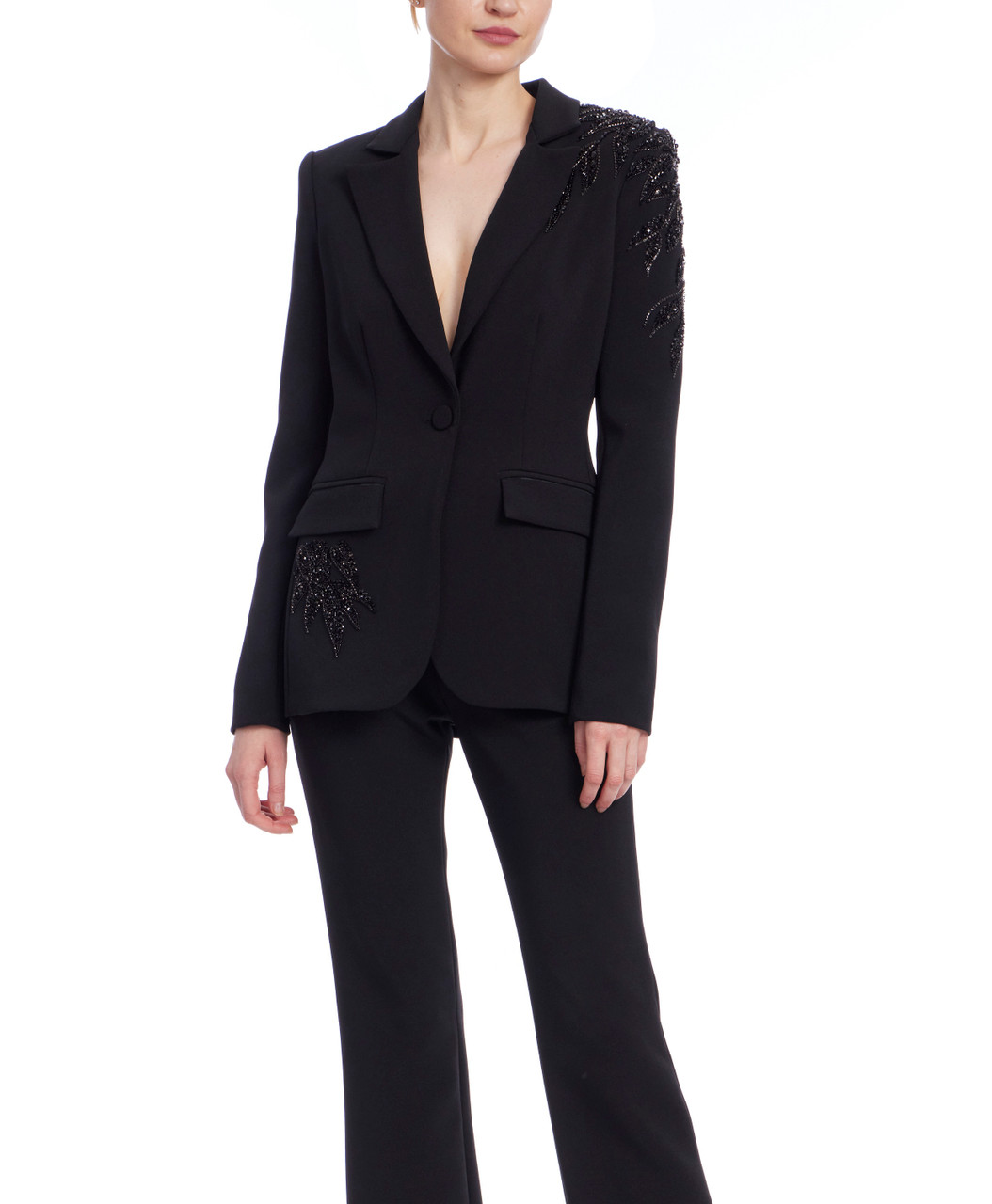 【関税込み】SINGLE-BREASTED TURLINGTON BLAZER Embroidered Single Breasted Blazer by Badgley Mishcka