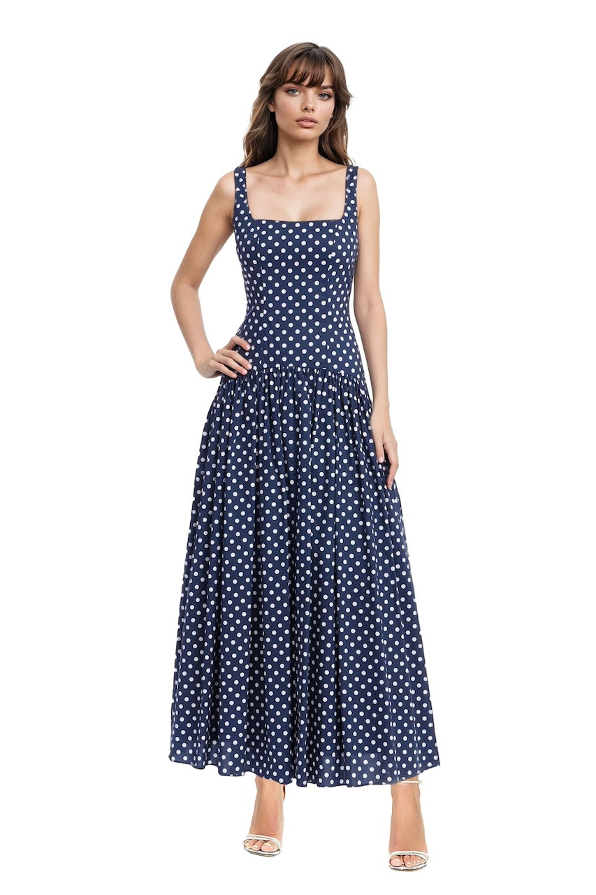 Acka bijou dot velours dress サイズ1 Ezza Velvet Polka Dot Tie Strap Maxi Dress | Parallel