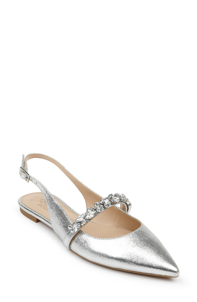 silver slingback flats