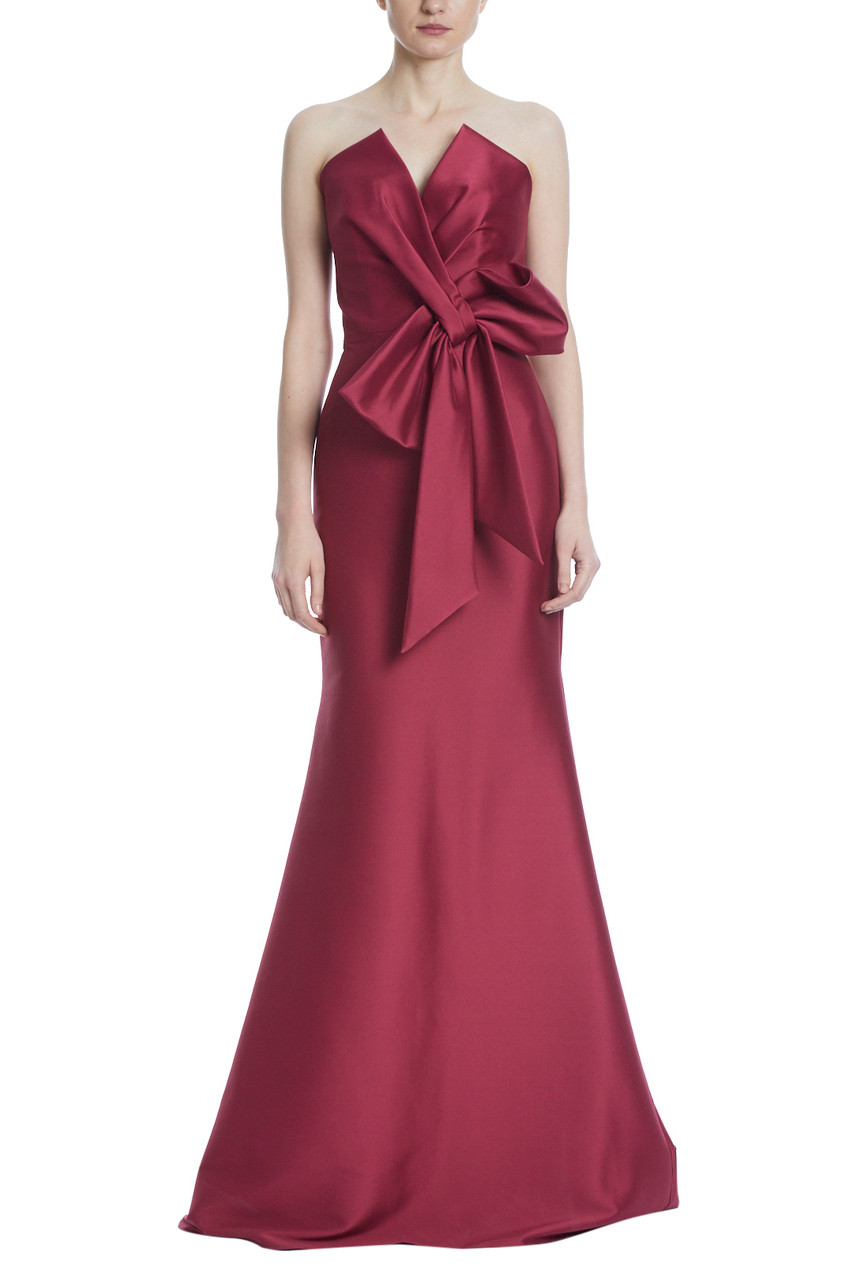 Strapless Bow Front Gown by Badgley Mischka