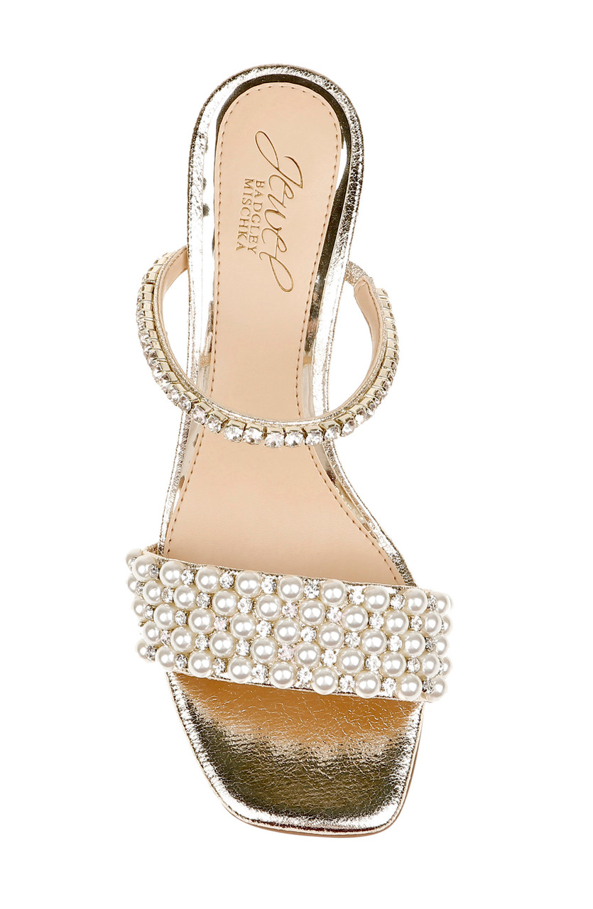 badgley mischka pearl block heel