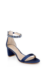 Navy | Catalina Open Toe Block Heel Front Side