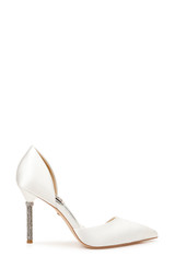Soft White | Ozara II Crystal Heel Pump