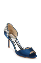 Navy | Celeste Embellished Peep Toe