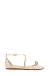 Champagne | Tessy Wide-Width Satin Evening Sandal