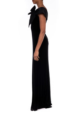Black | Asymmetrical Mermaid Stretch Crepe Gown