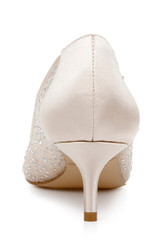 Champagne Juliet Lace Kitten HeelHeel