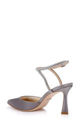 Grey Satin | Kamilah Pointed Toe Stiletto Back Side