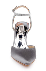 Grey Satin | Kamilah Pointed Toe Stiletto Front