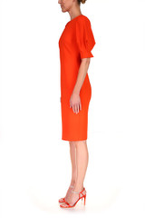Orange | Puff-Sleeve Day Dress