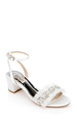Soft White | Talitha Low Block Heel With Chiffon