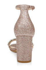 Rosegold | Daylann Pearl and Crystal Block Heel Sandal