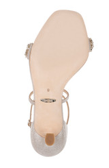 Badgley Mischka Women's NALA Heeled Sandal, Silver Textile, 9 並行輸入品 Nala Curvy Stiletto Heel