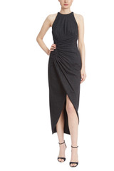 Black | Sleeveless Halter Sheath Dress