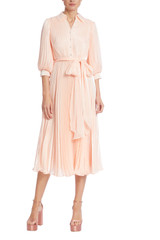 Blush | Pleated Midi Collar Dress