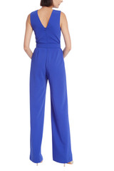 Violet | Belted Sleeveless Jumpsuit with Pleated Shoulders