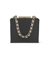 Black | Billie Mini Box Clutch with Rhinestone Wristlet