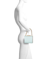 Lt Mint Green | Billie Mini Box Clutch with Rhinestone Wristlet Form