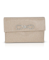 Gold | Dakota Sparkle Jacquard Envelope with Crystal Bow Gold | Dakota Sparkle Jacquard Envelope with Crystal Bow
