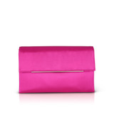 Hot Pink | Harper Satin Envelope Clutch With Bar
