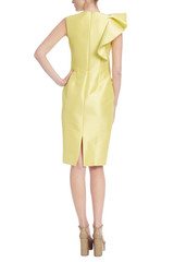 Yellow | Flounced Side Sleeveless Sheath