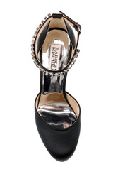 Black | Felixa Platform with Gemstone Ankle Strap