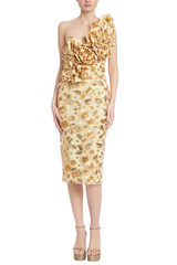 Yellow Multi | One-Shoulder Embellished Cocktail