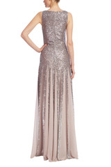 Pewter | Stunning Sequined Godet Evening Gown