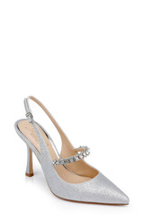 Silver Verena Slingback Stiletto Heels Front Side