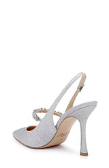 Silver Verena Slingback Stiletto Heels Side