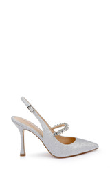 Silver Verena Slingback Stiletto Heels Back Side