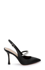 Black Verena Slingback Stiletto Heels Side
