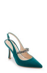 Imperial Green Verena Slingback Stiletto Heels Front Side