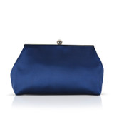Navy | Camilla Classic Framed Satin Pouch