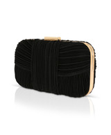 Black | Cleo Shimmer Pleated Minaudiere
