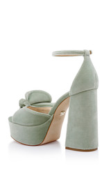 Zoelle Velvet Platform Block Heels with Bow by Badgley Mishcka