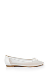 Cam Pointed Toe Leather Flats with Bow