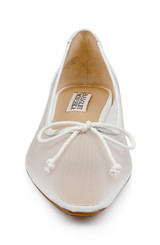 Cam Pointed Toe Leather Flats with Bow