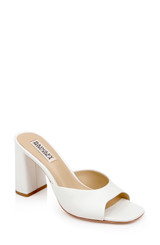 Soft White | Cadence Block Heel Slide Front Side